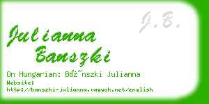 julianna banszki business card